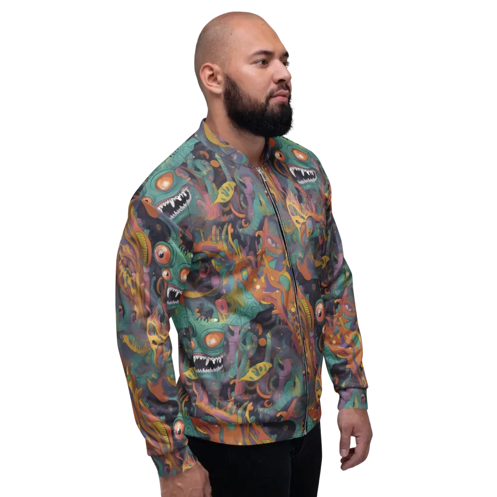 Neon Menagerie on Bomber Jacket — Right