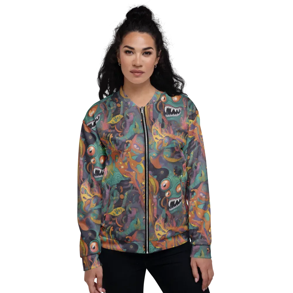 Neon Menagerie on Bomber Jacket — Front