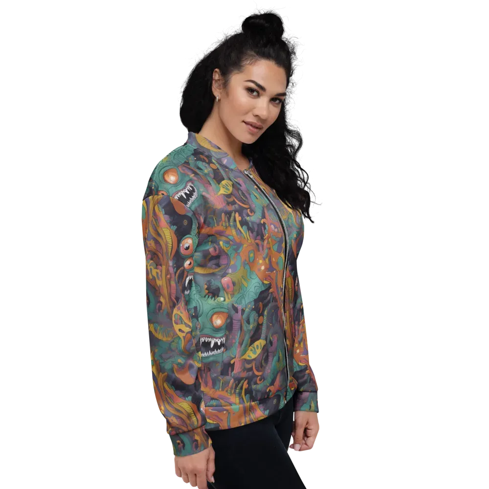 Neon Menagerie on Bomber Jacket — Right