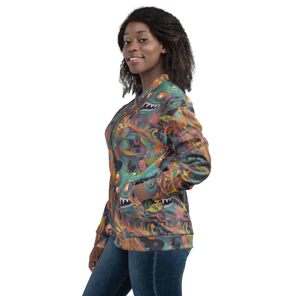 Neon Menagerie on Bomber Jacket — Left