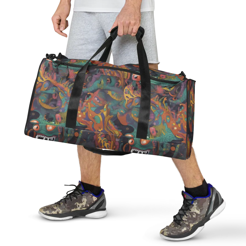 Neon Menagerie on Duffle Bag — Front