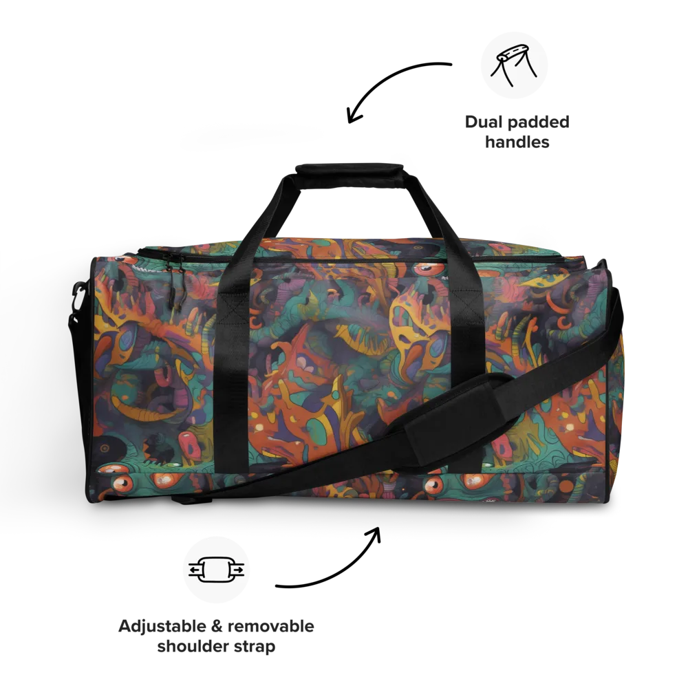 Neon Menagerie on Duffle Bag — Front