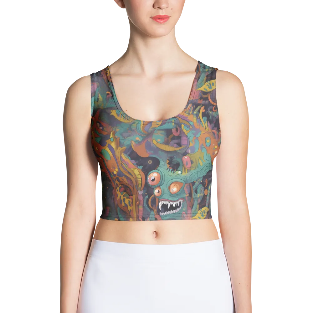 Neon Menagerie on Crop Top — Front