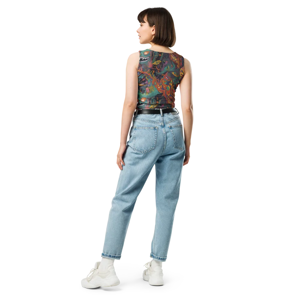 Neon Menagerie on Crop Top — Back