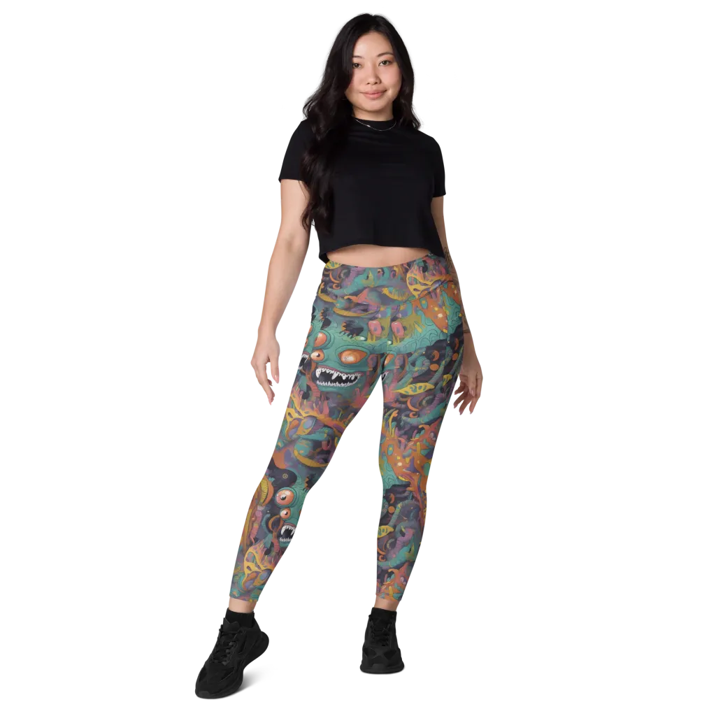Neon Menagerie on Leggings with Pockets — Front