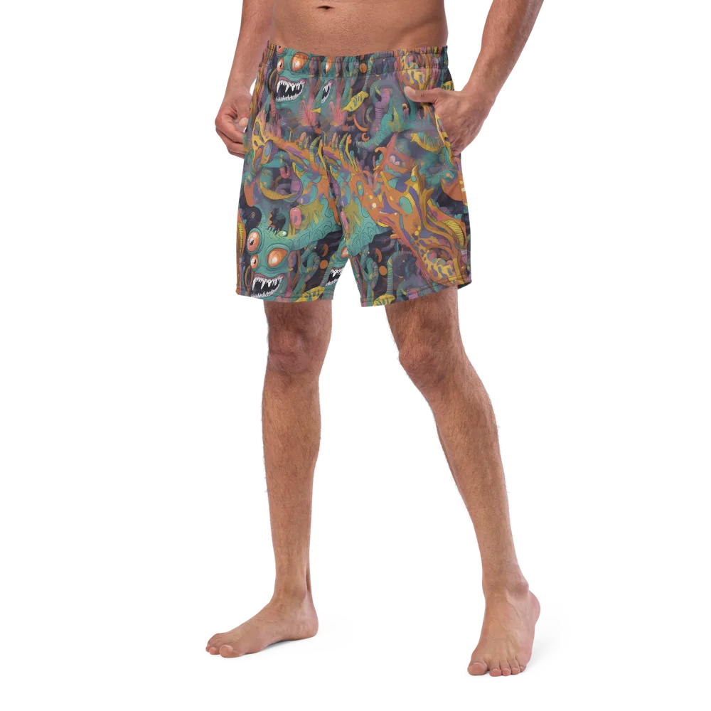 Neon Menagerie on Swim Trunks — Left Front