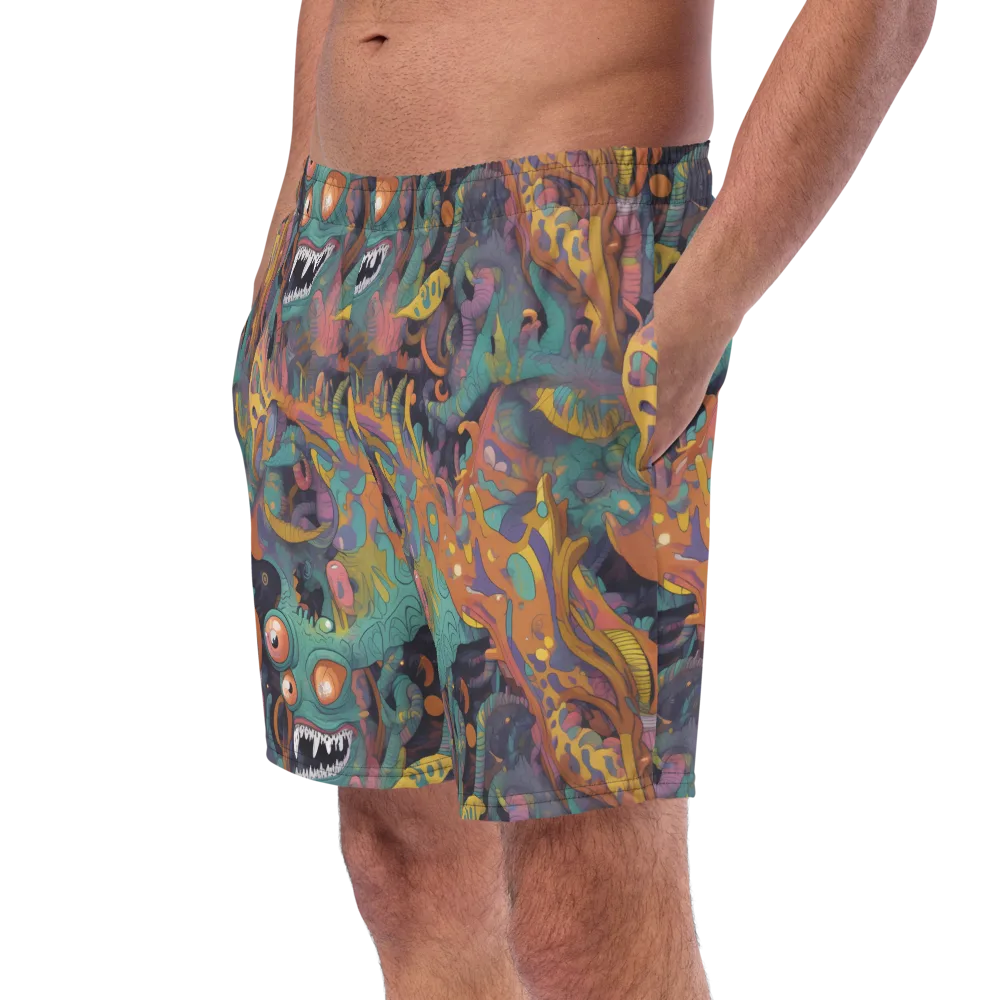 Neon Menagerie on Swim Trunks — Left Front