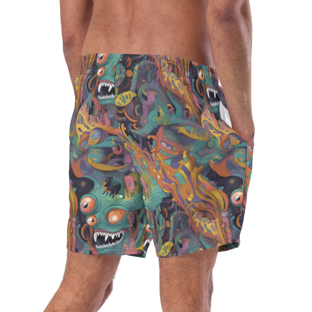 Neon Menagerie on Swim Trunks — Right Back