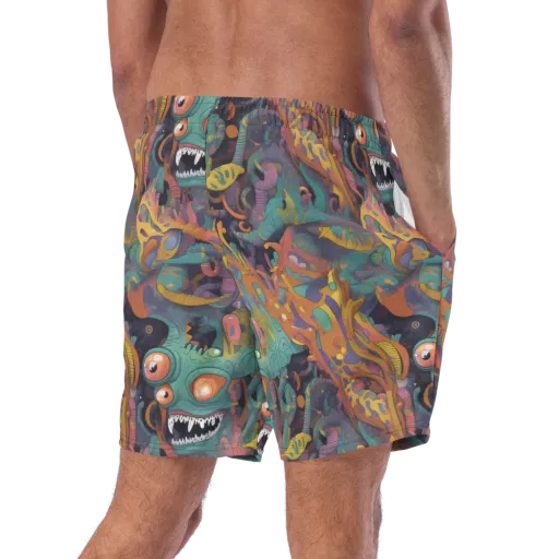 Neon Menagerie on a Swim Trunks