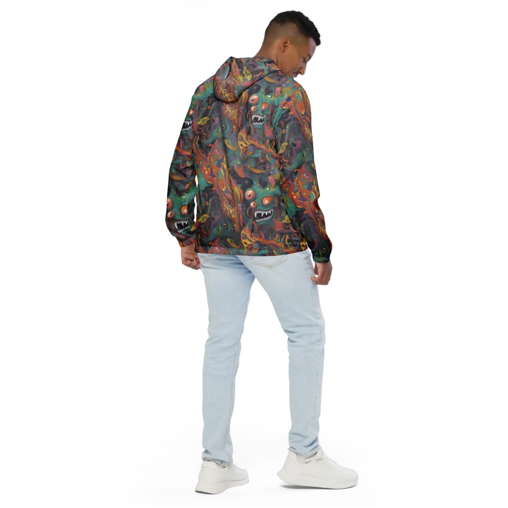Neon Menagerie on Men's Windbreaker — Back