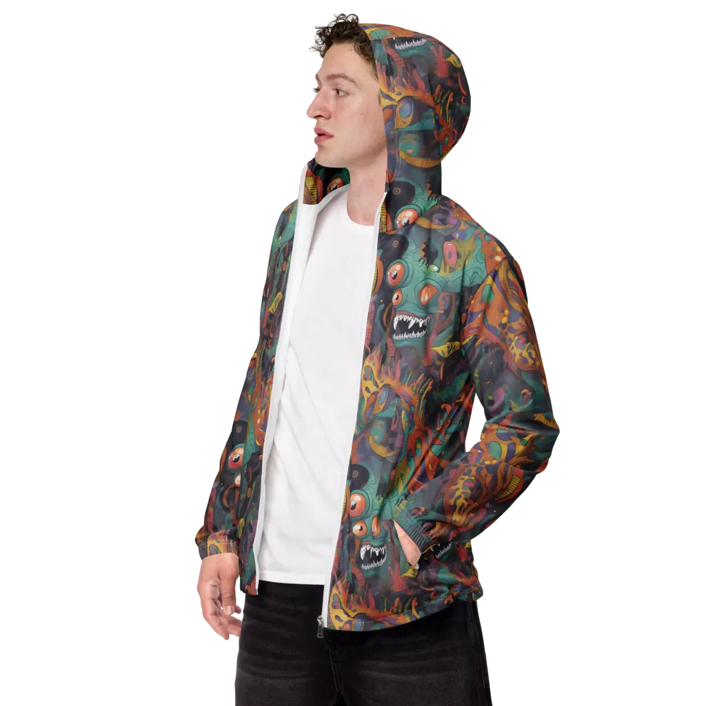 Neon Menagerie on Men's Windbreaker — Left Front
