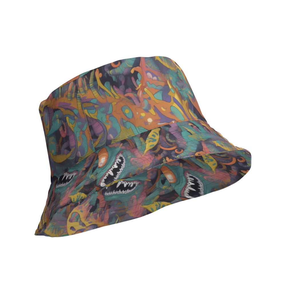 Neon Menagerie on Reversible Bucket Hat — Product details Outside