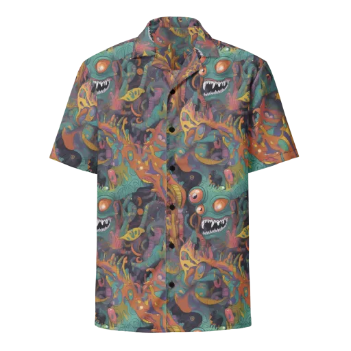Neon Menagerie on a Button Shirt