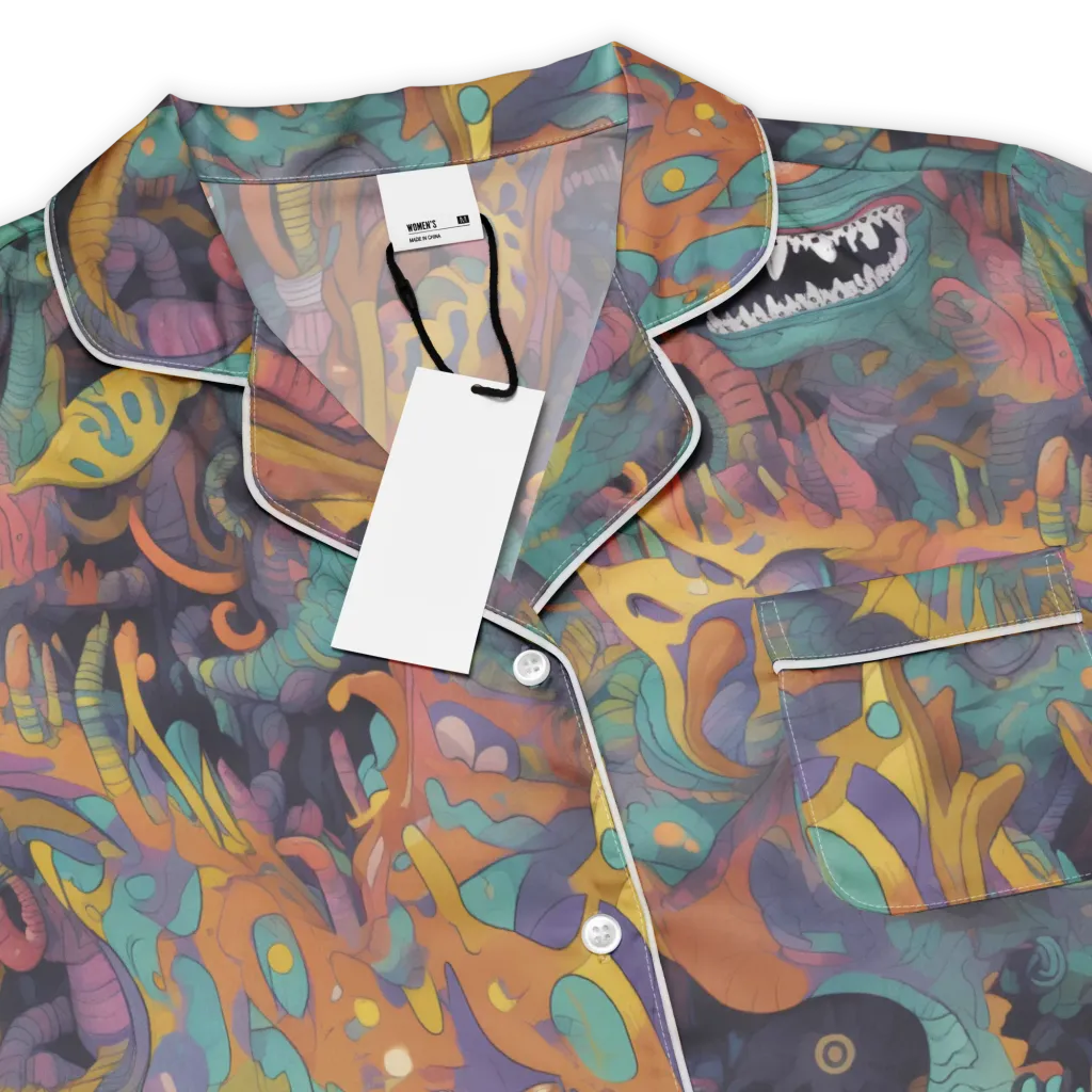 Neon Menagerie on Women's Short Sleeve Pajama Top — Product details