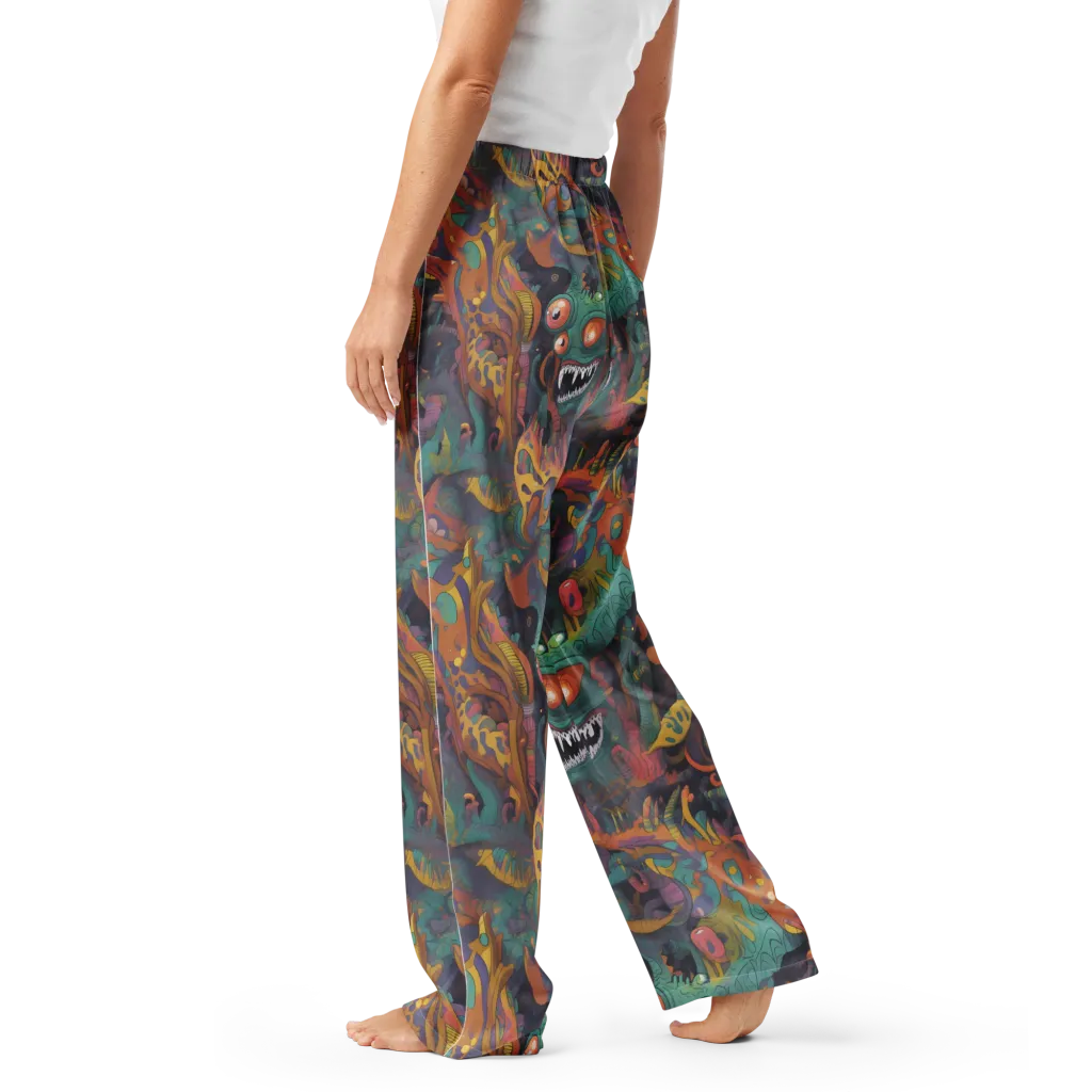 Neon Menagerie on Women's Pajama Pants — Left