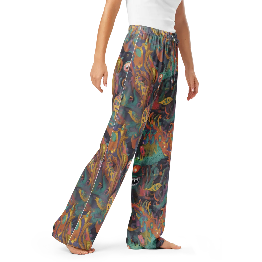 Neon Menagerie on Women's Pajama Pants — Right Front