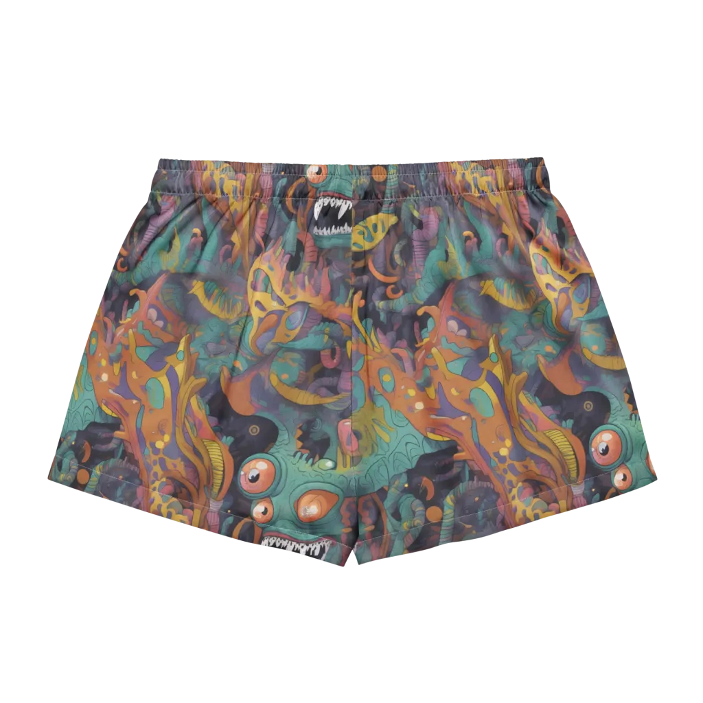 Neon Menagerie on Women's Pajama Shorts — Back