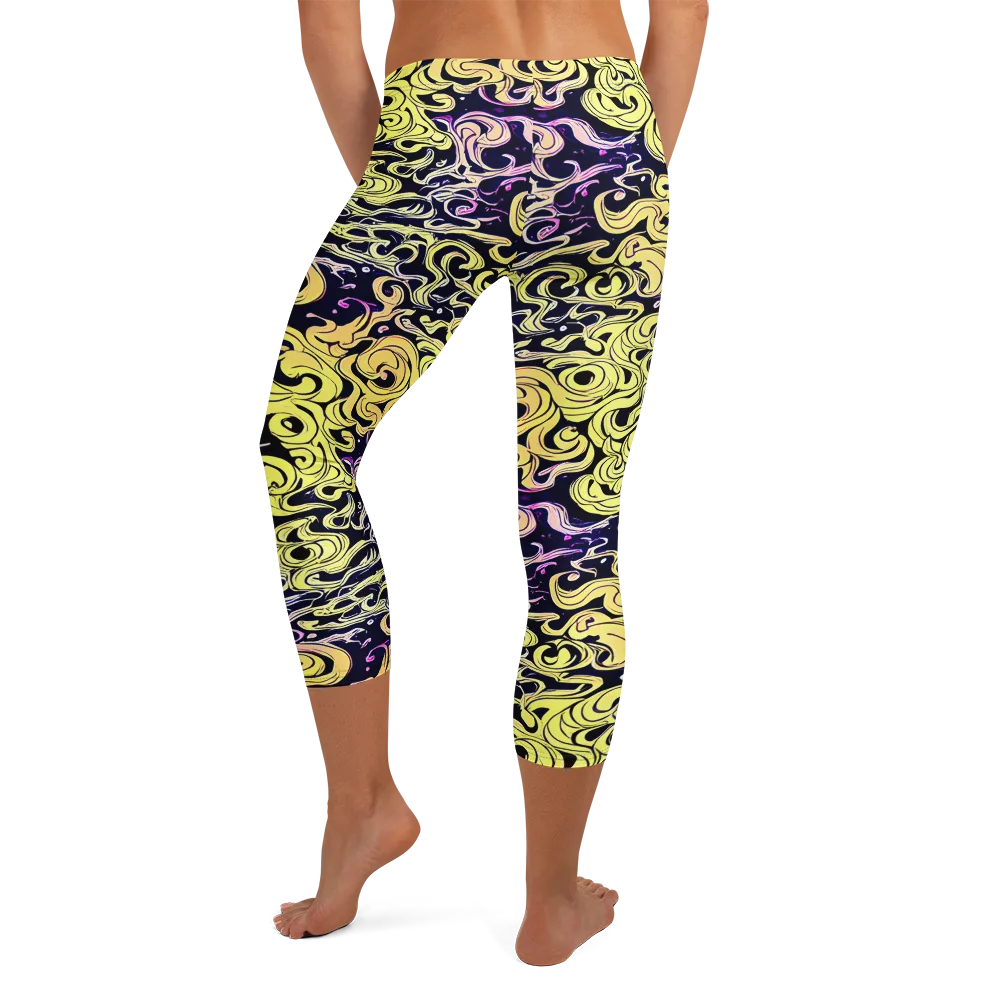 Lucid Swirl on Capri Leggings — Back