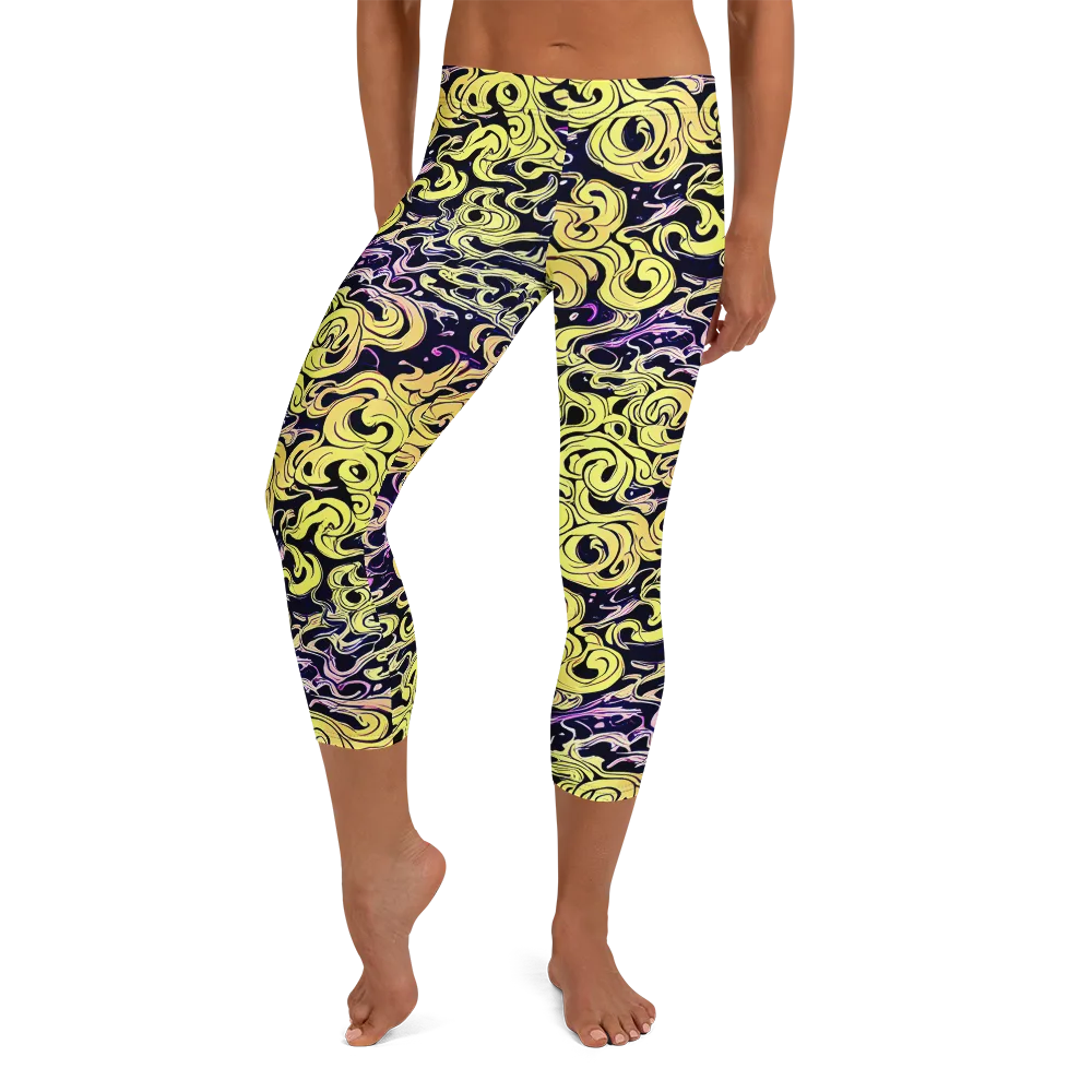 Lucid Swirl on Capri Leggings — Front