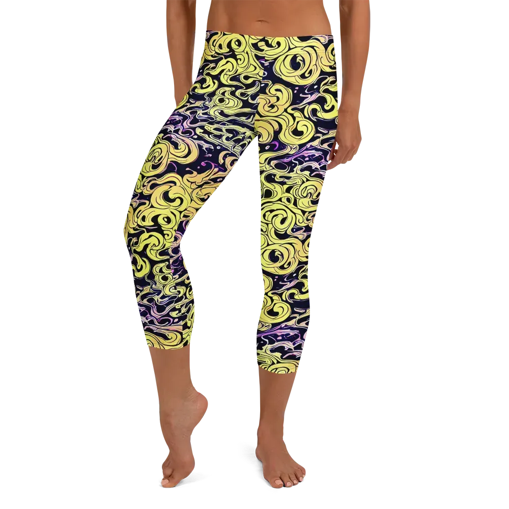 Lucid Swirl on Capri Leggings — Front