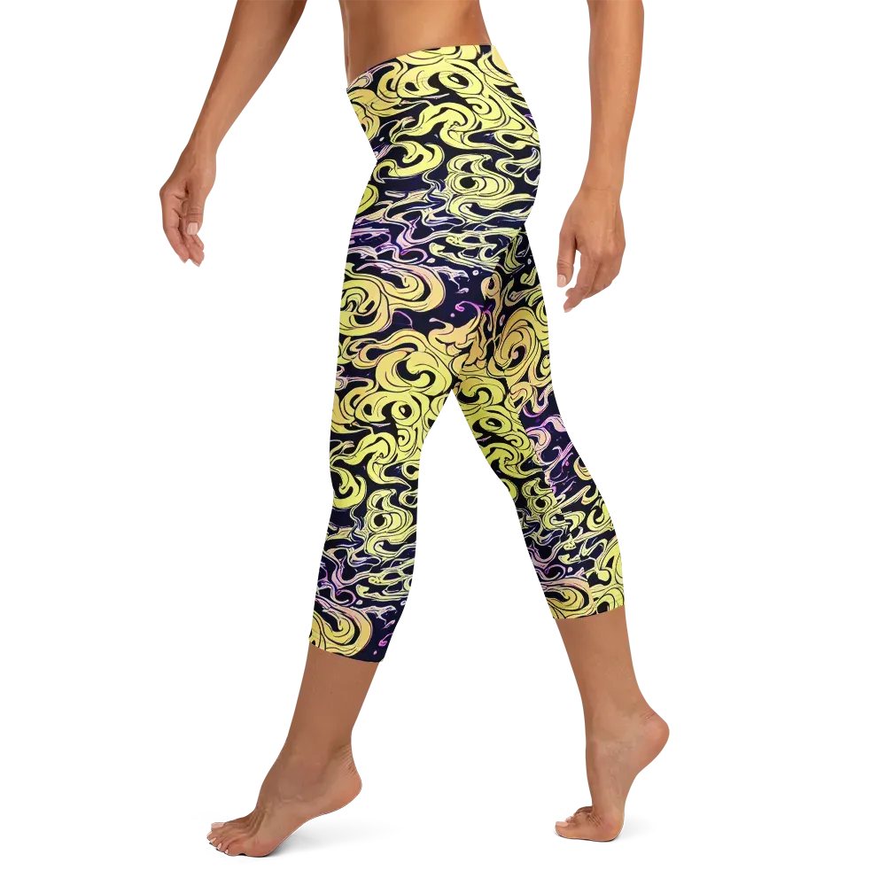 Lucid Swirl on Capri Leggings — Left