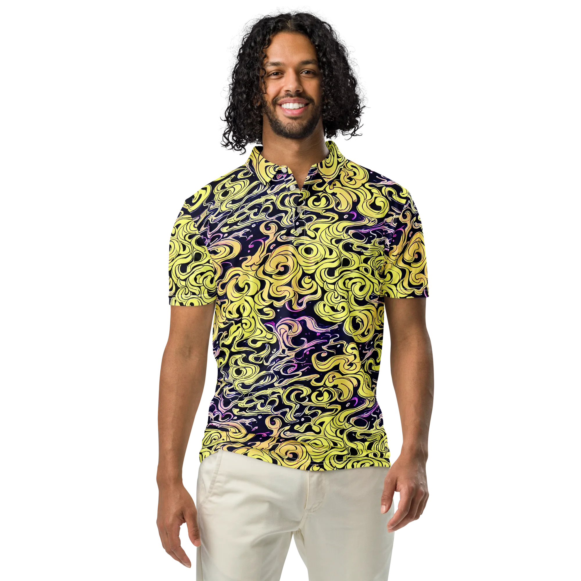 Lucid Swirl on Men's Slim Fit Polo Shirt — Front