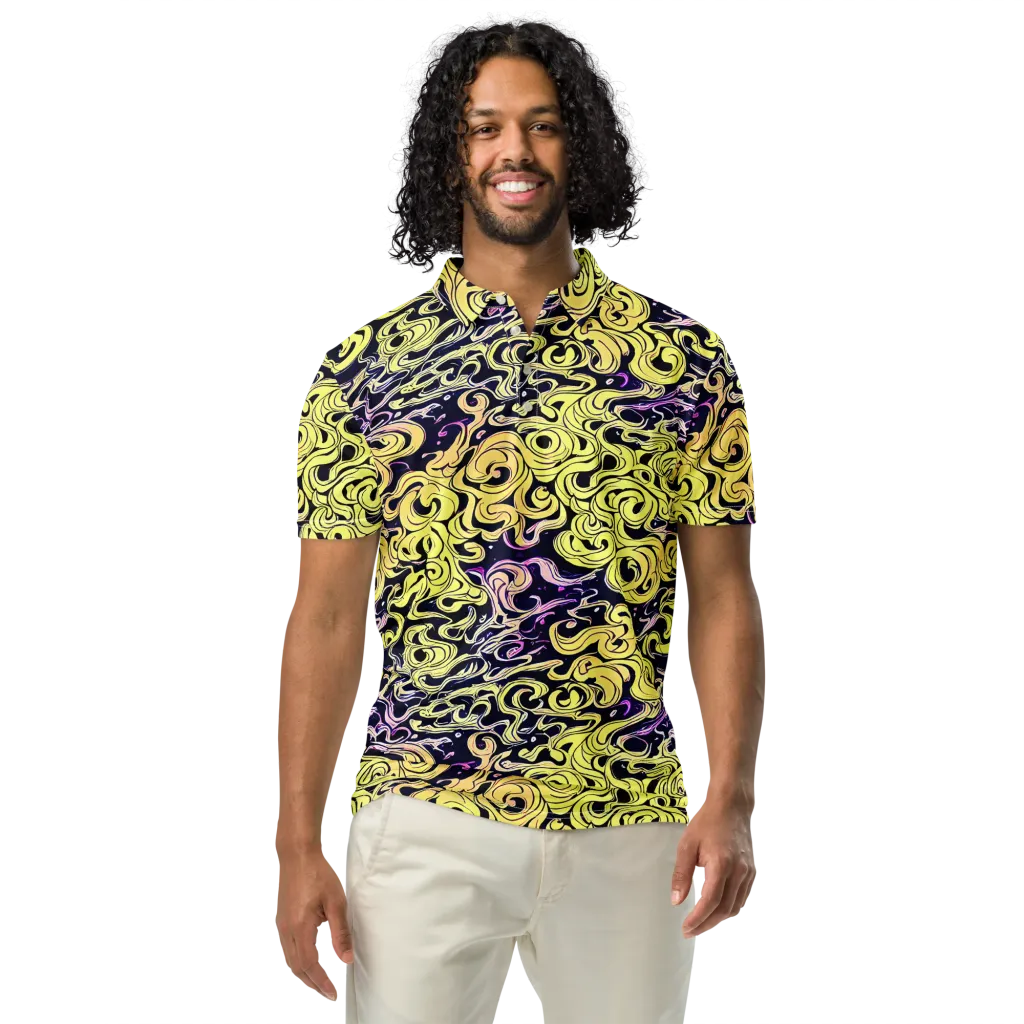 Lucid Swirl on Men's Slim Fit Polo Shirt — Front