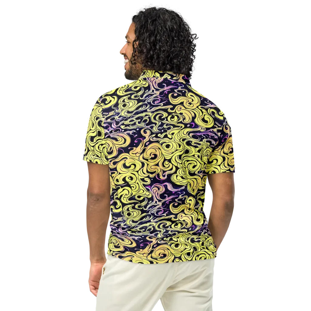 Lucid Swirl on Men's Slim Fit Polo Shirt — Back
