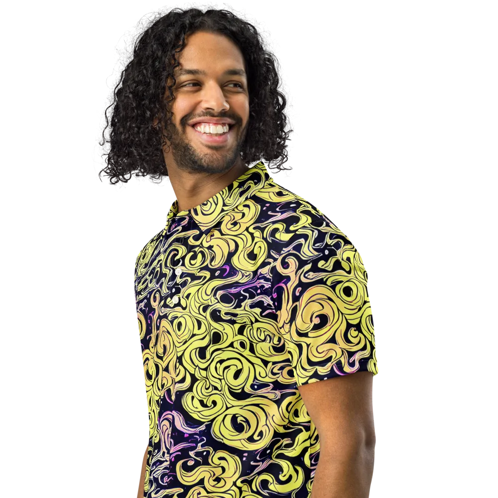 Lucid Swirl on Men's Slim Fit Polo Shirt — Left Front