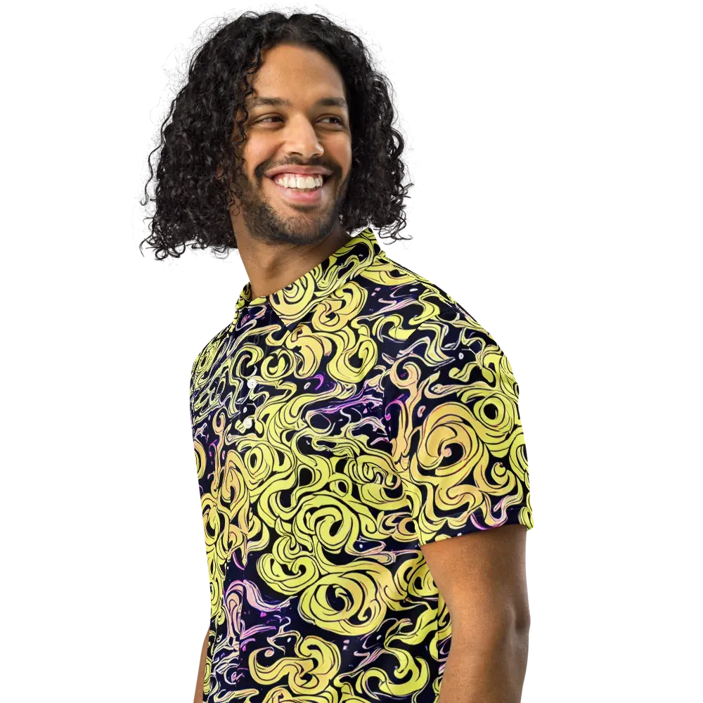 Lucid Swirl on Men's Slim Fit Polo Shirt — Left Front