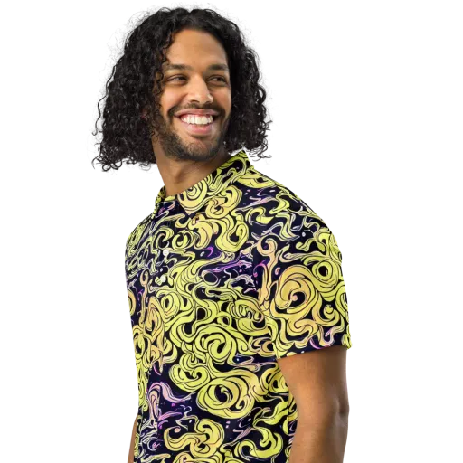 Lucid Swirl on a Men's Slim Fit Polo Shirt