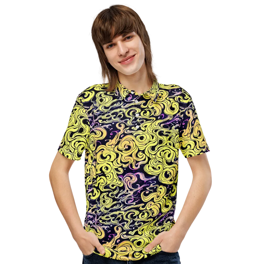 Lucid Swirl on Men's Slim Fit Polo Shirt — Front