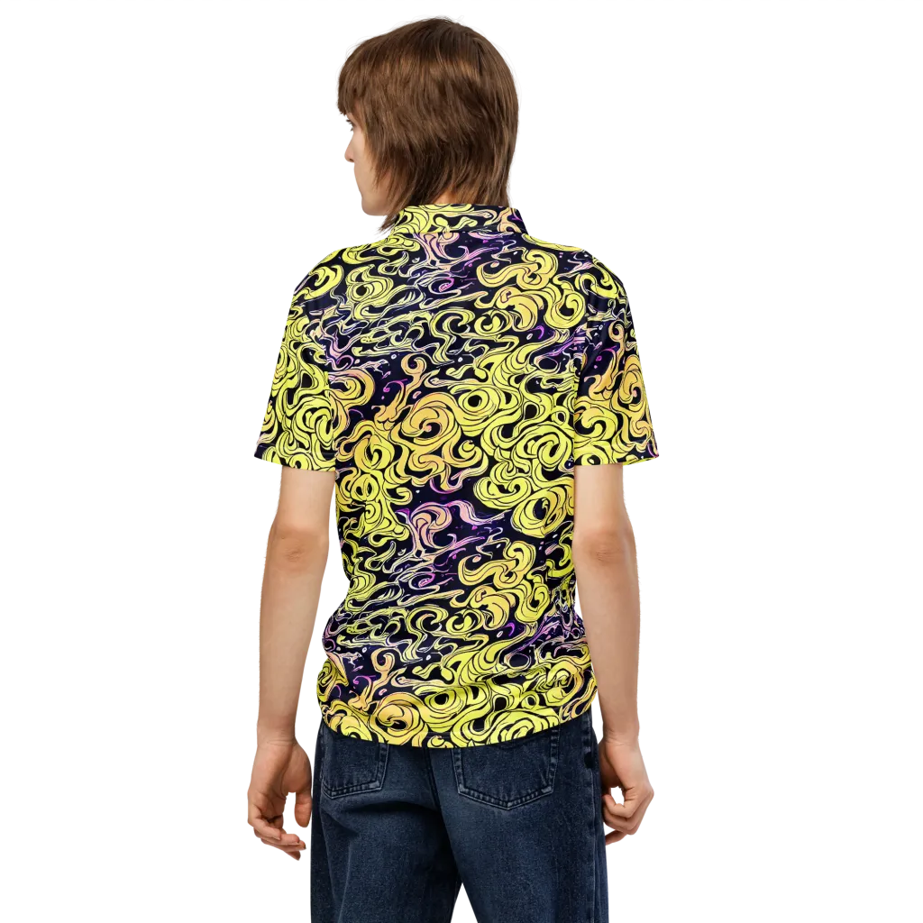 Lucid Swirl on Men's Slim Fit Polo Shirt — Back