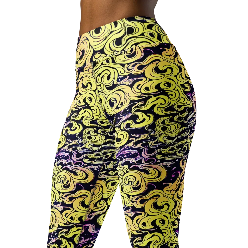 Lucid Swirl on Yoga Leggings — Left Front
