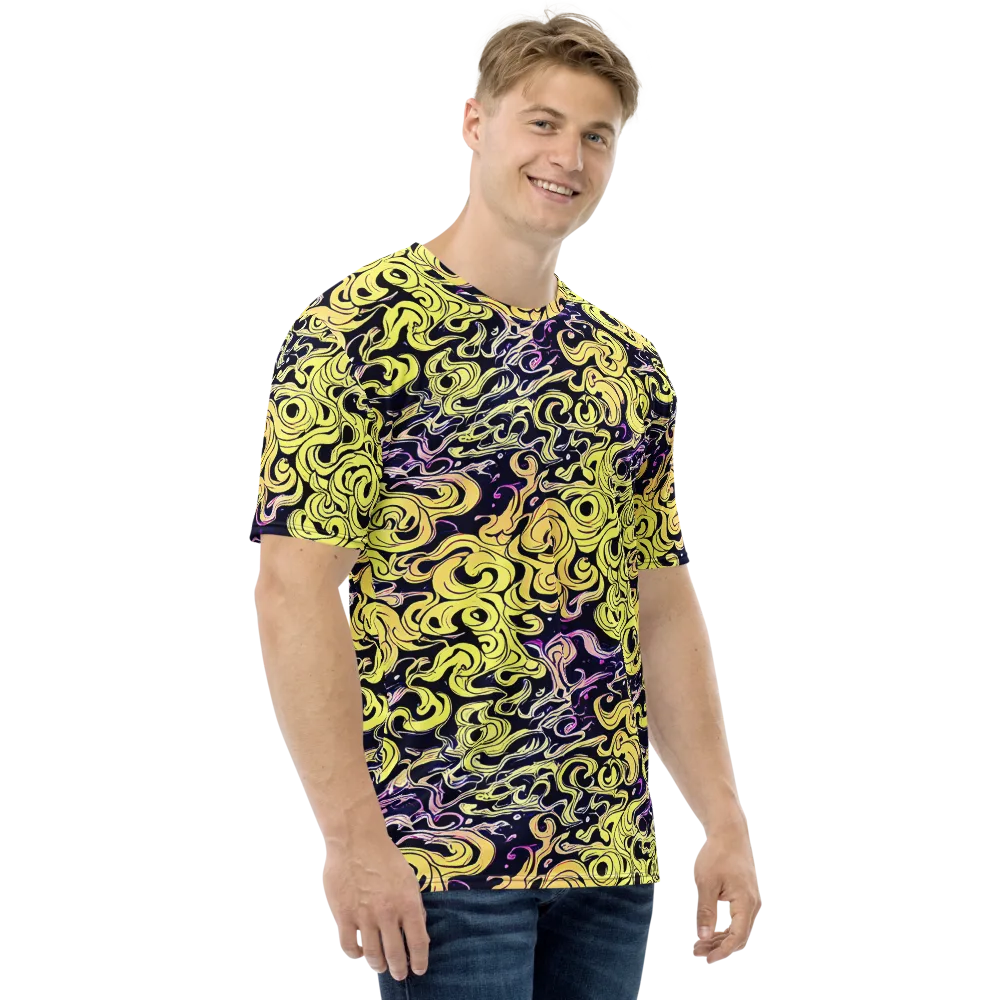 Lucid Swirl on Men's Crew Neck T-Shirt — Right