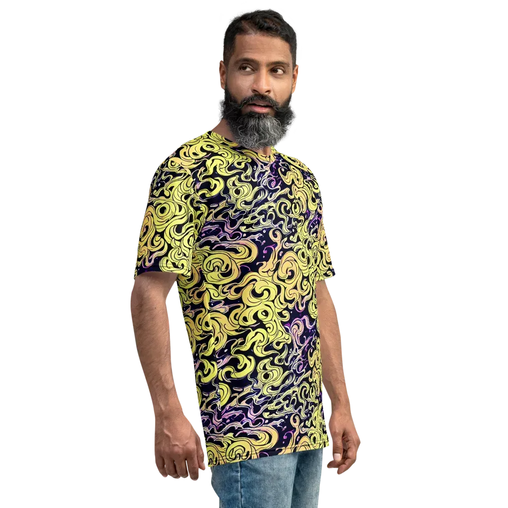 Lucid Swirl on Men's Crew Neck T-Shirt — Right