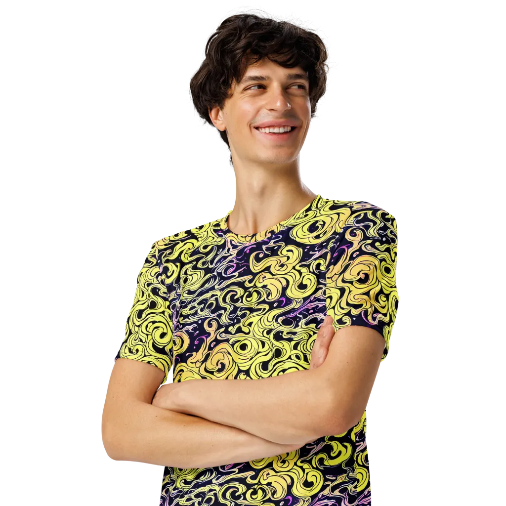 Lucid Swirl on Men's Crew Neck T-Shirt — Left Front
