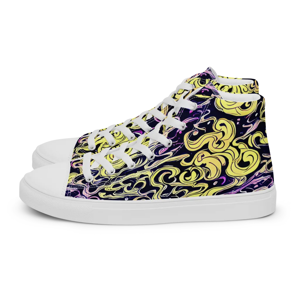 Lucid Swirl on Men's High Top Canvas Shoes — Left