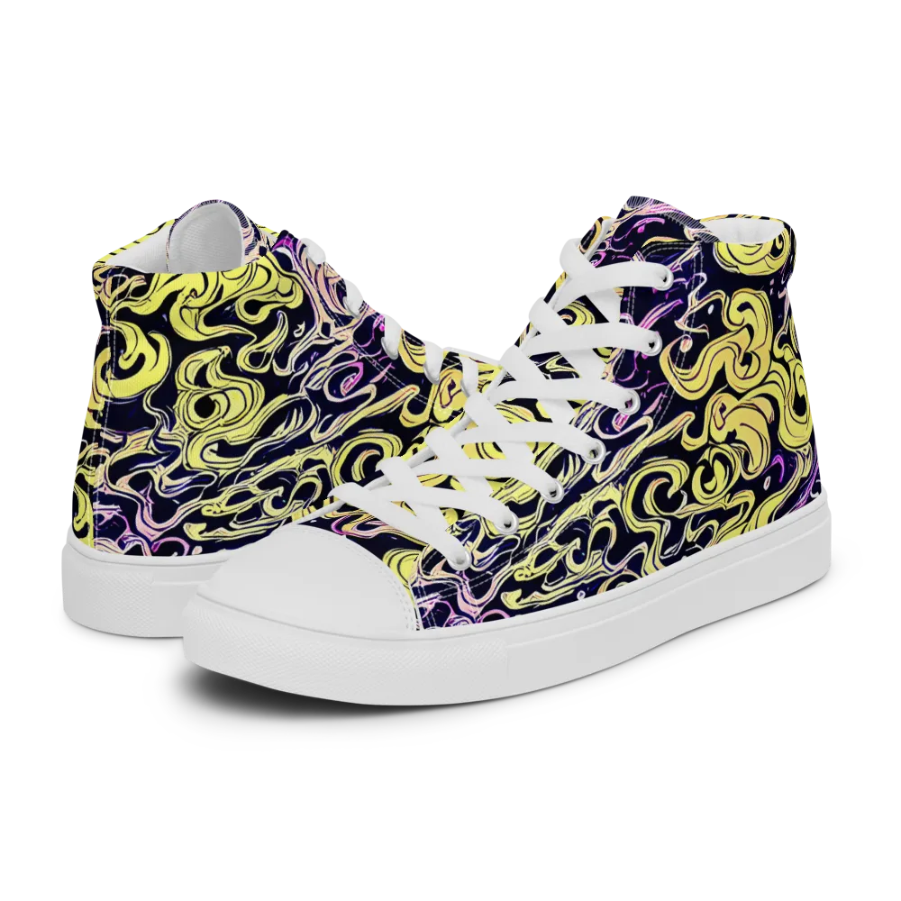 Lucid Swirl on Men's High Top Canvas Shoes — Left