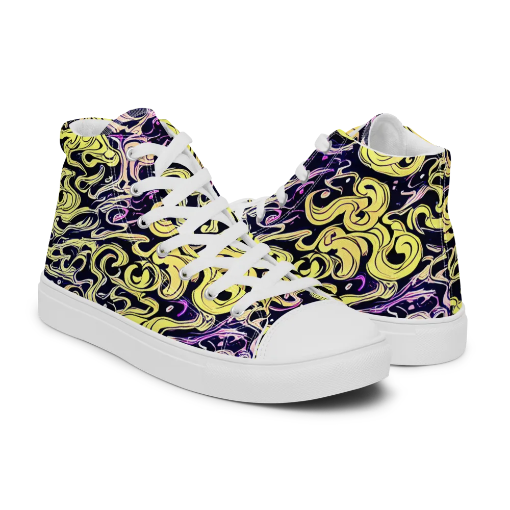 Lucid Swirl on Men's High Top Canvas Shoes — Right
