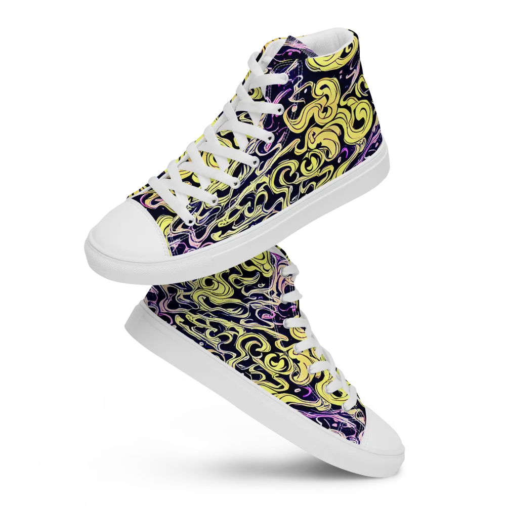 Lucid Swirl on Men's High Top Canvas Shoes — Front