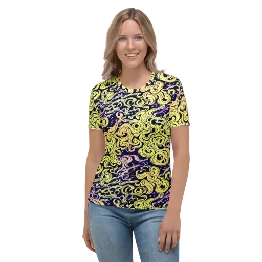 Lucid Swirl on a Women's Crew Neck T-Shirt