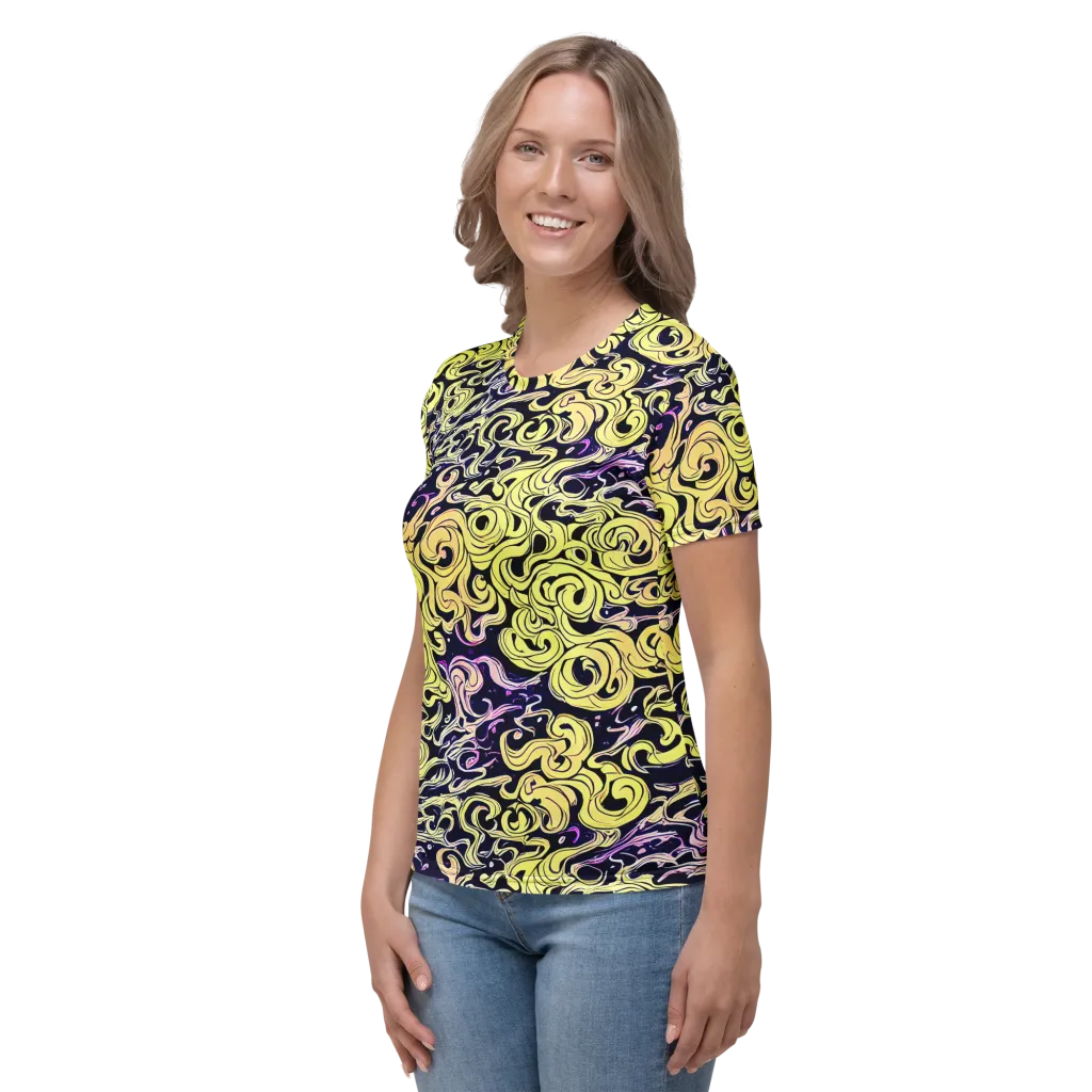 Lucid Swirl on Women's Crew Neck T-Shirt — Left