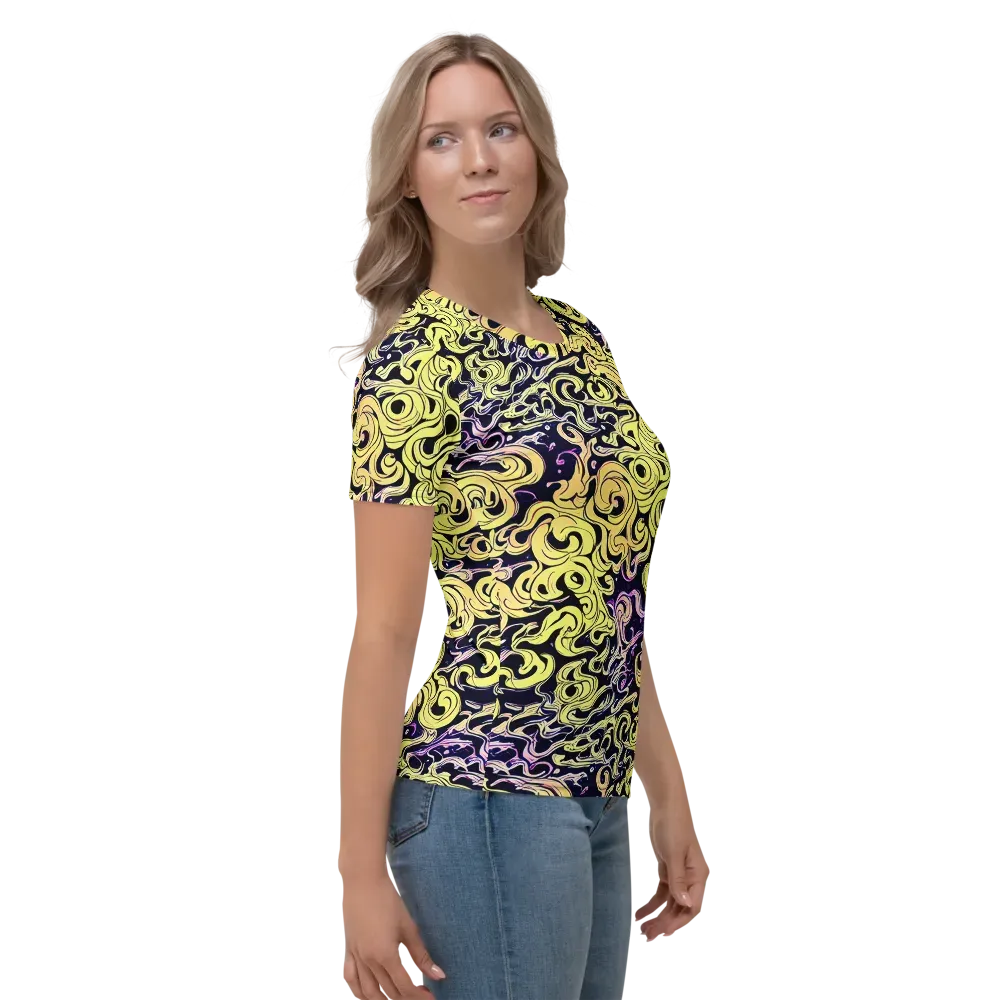 Lucid Swirl on Women's Crew Neck T-Shirt — Right