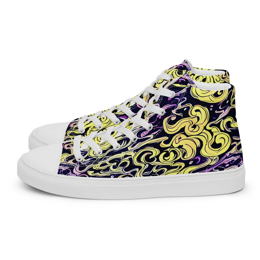 Lucid Swirl on Women's High Top Canvas Shoes — Left