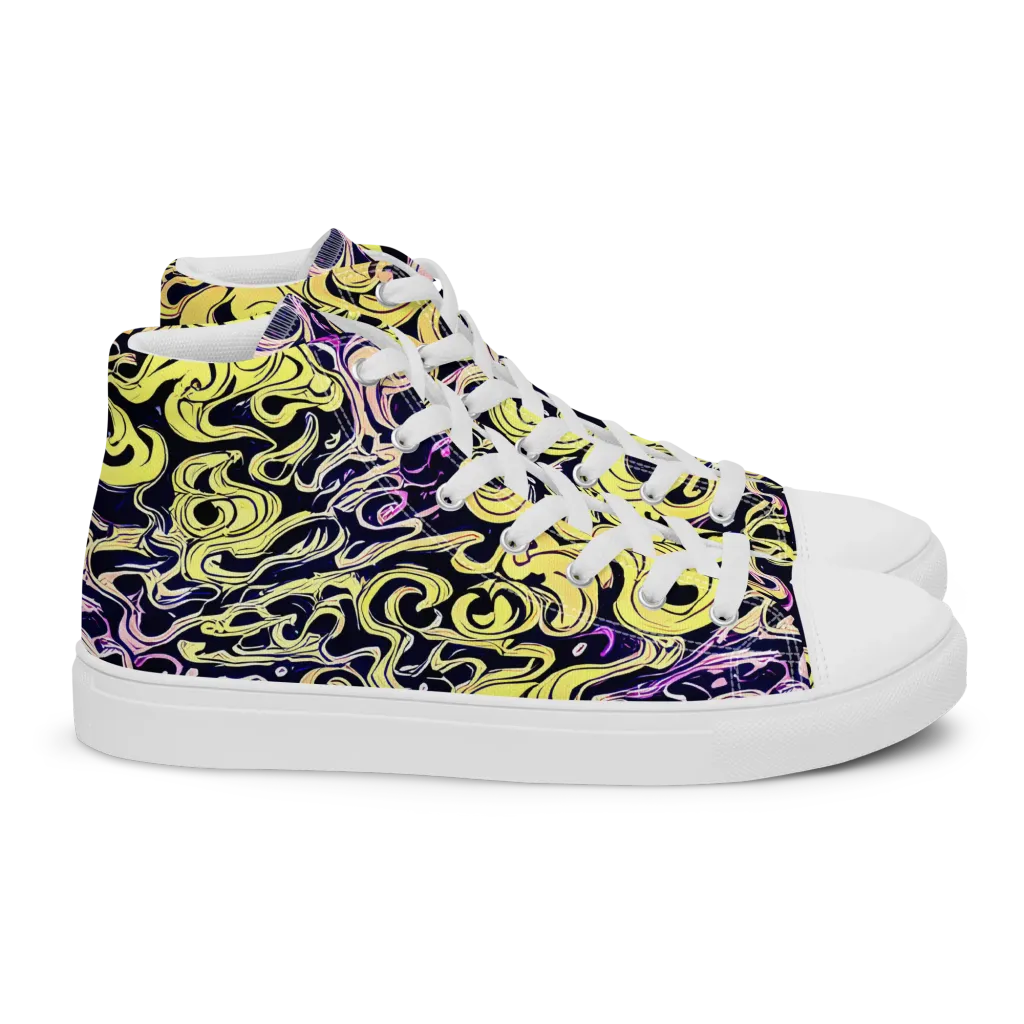 Lucid Swirl on Women's High Top Canvas Shoes — Right