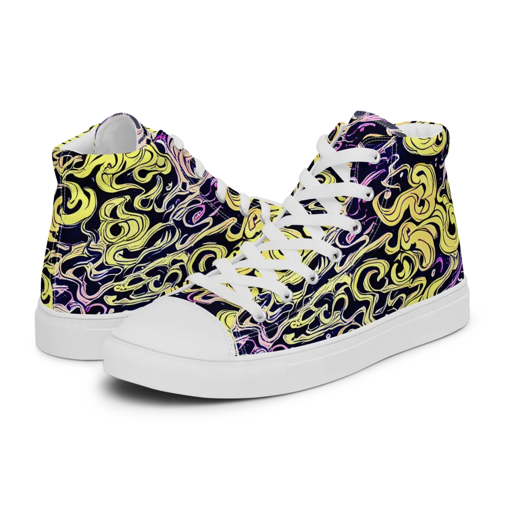 Lucid Swirl on Women's High Top Canvas Shoes — Left