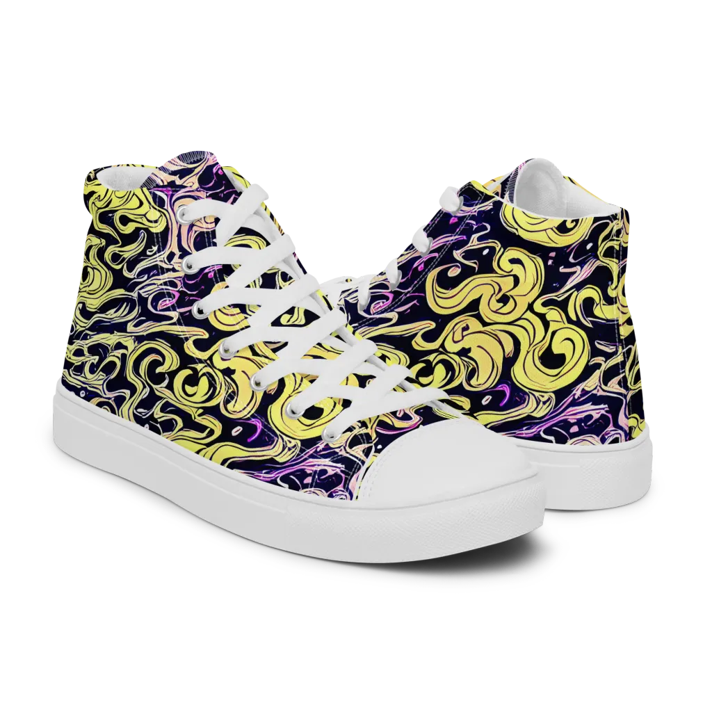 Lucid Swirl on Women's High Top Canvas Shoes — Right