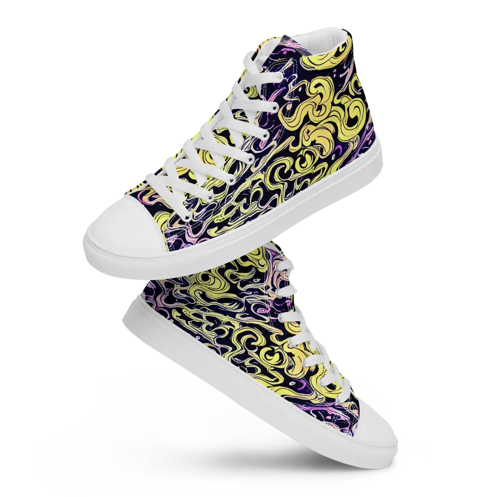 Lucid Swirl on Women's High Top Canvas Shoes — Front