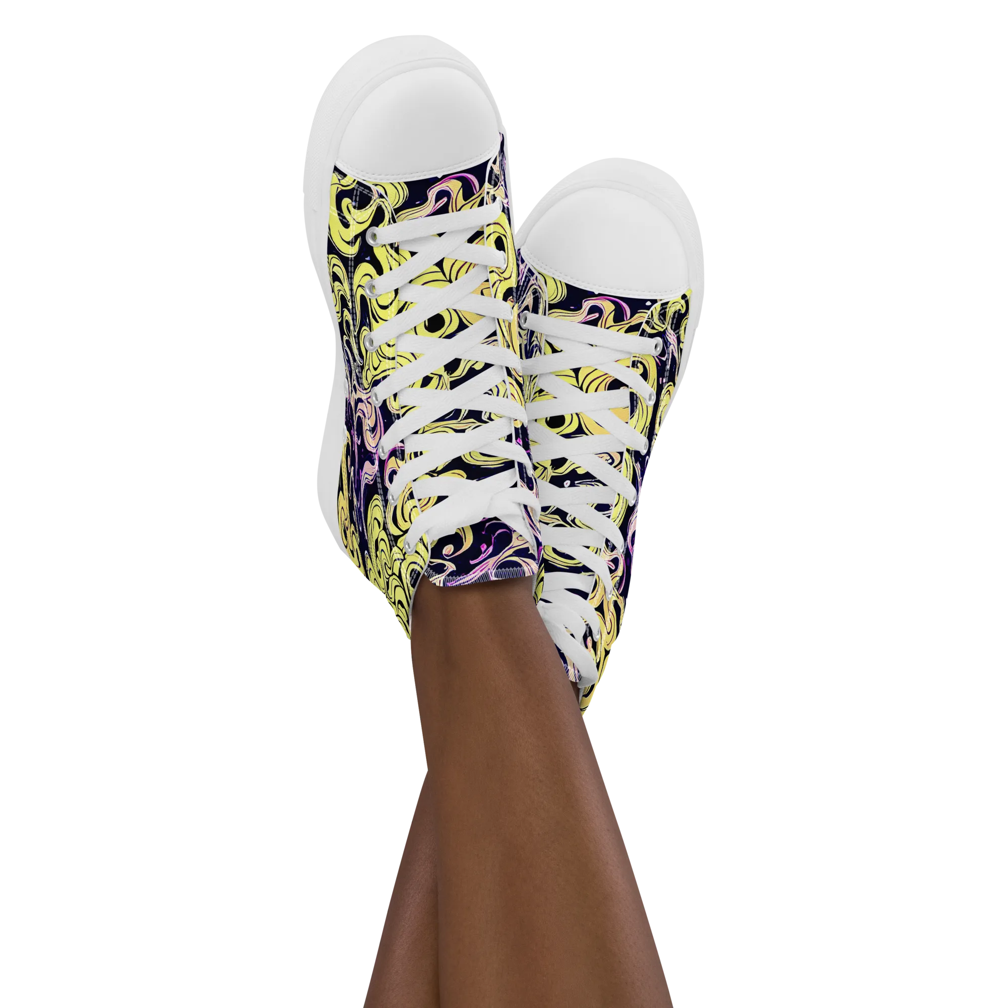Lucid Swirl on Women's High Top Canvas Shoes — Front
